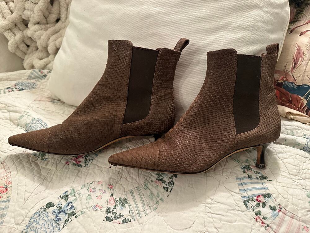 VINTAGE LAMBERTSON TRUEX KITTEN HEEL ANKLE CHELSEA BOOTS 7
